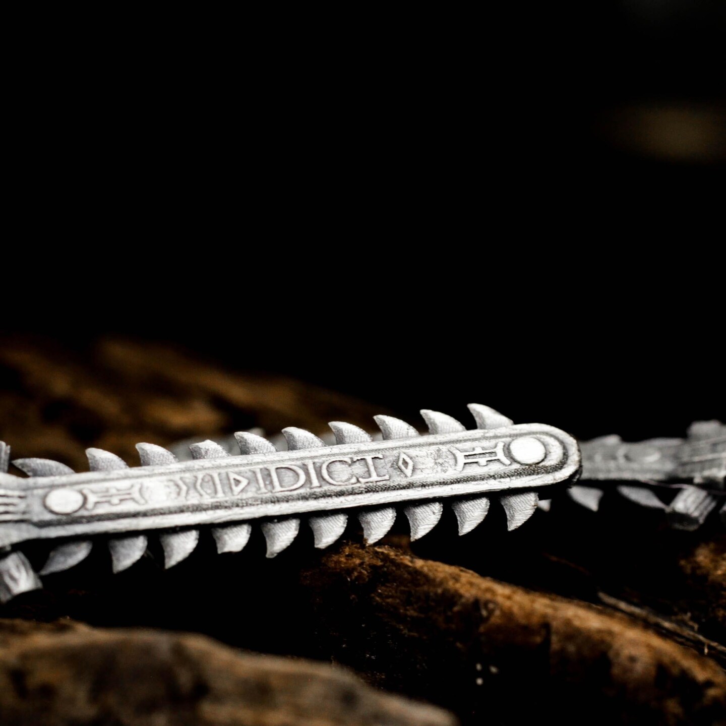 Chainsaw Blade Earrings - 925 Silver Handmade Gothic Industrial