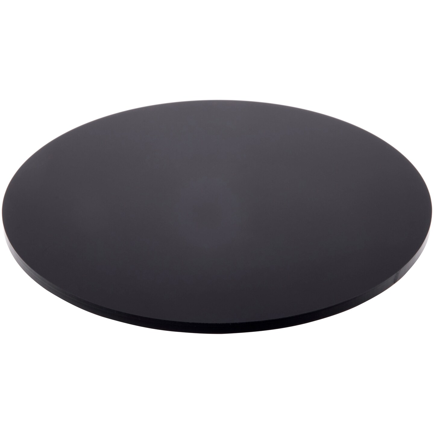 Plymor Black Acrylic Round Standard-Edge Display Base, 7" W x 7" D x 0.25" H