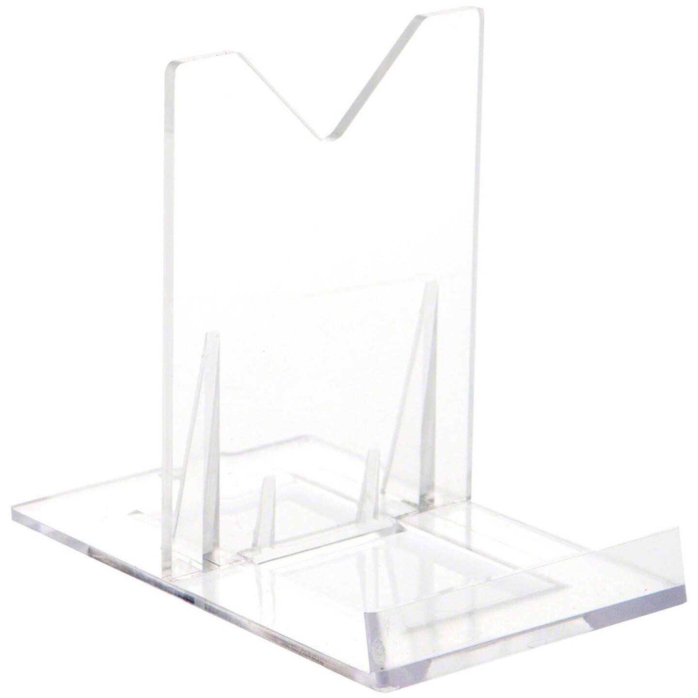Plymor Clear Acrylic Sliding-Back Adjustable Display Easel, 3.125" H x 2.25" W x 3.5" D