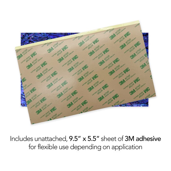Shell Veneer, 5.5 x 9.5 inches | WMOP, BMOP, Abalone | Includes 3M Adhesive Sheet for Application, Great for Inlay Projects