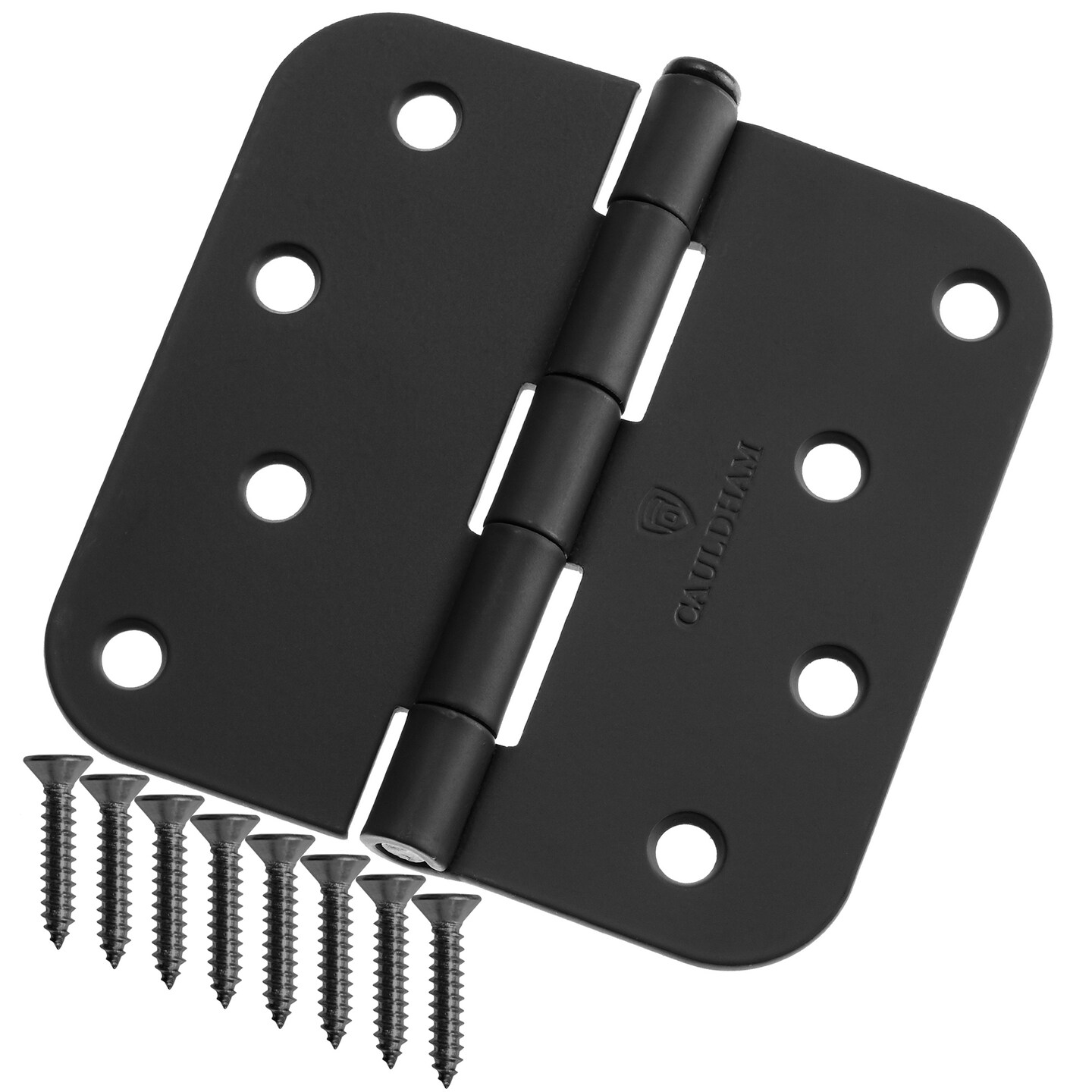 Cauldham Heavy-Duty 4" Interior Door Hinges with 5/8" Radius Corners - Black