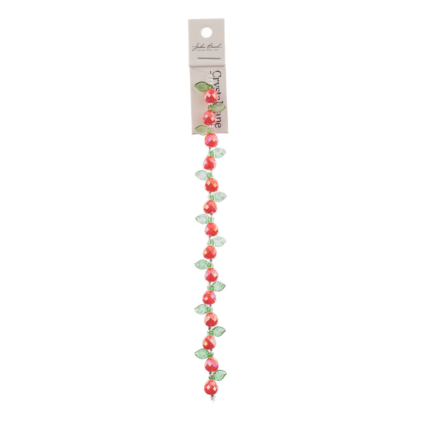 Crystal Lane DIY Glass Garden Pears with Leaf Bead Strand, 14pcs