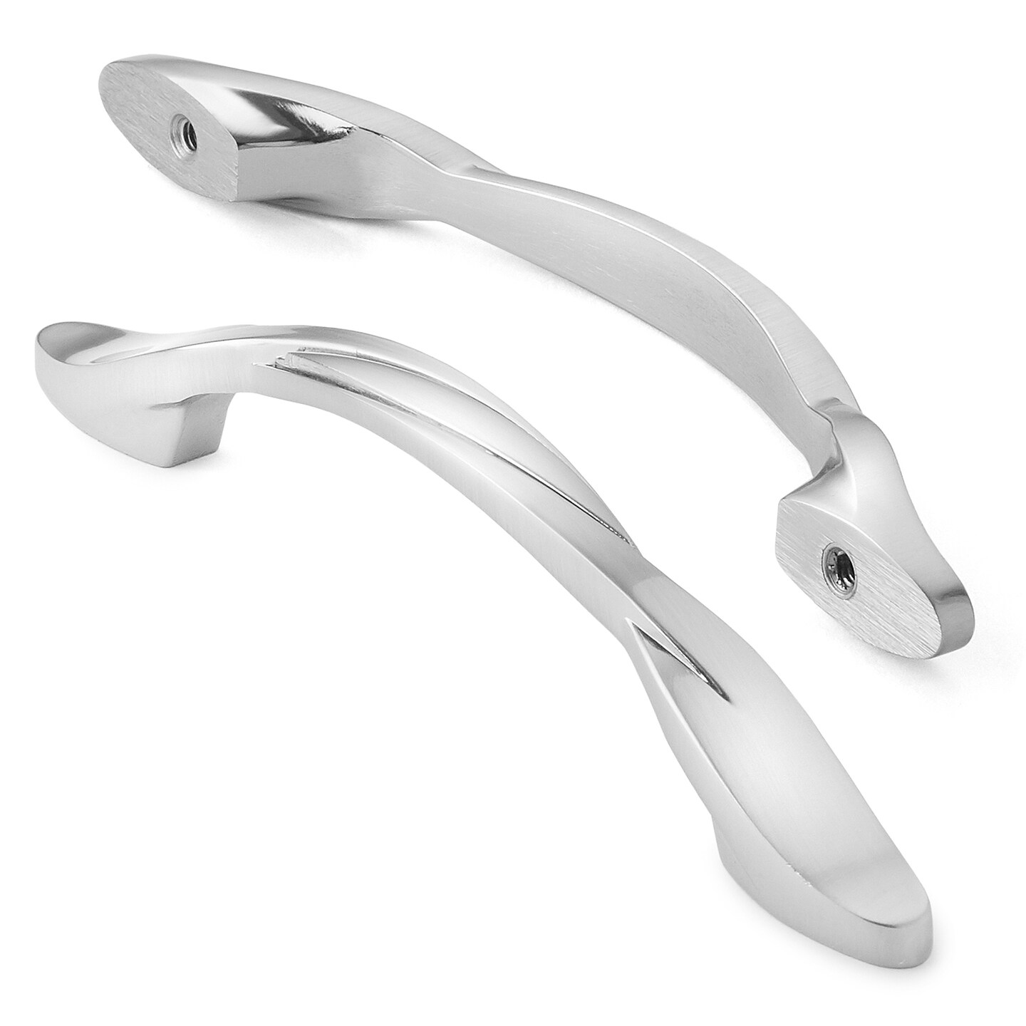 Cauldham Solid Braided Kitchen Cabinet Pulls Handles (5" Hole Centers) - Drawer/Door Hardware - Style M260 - Satin Nickel