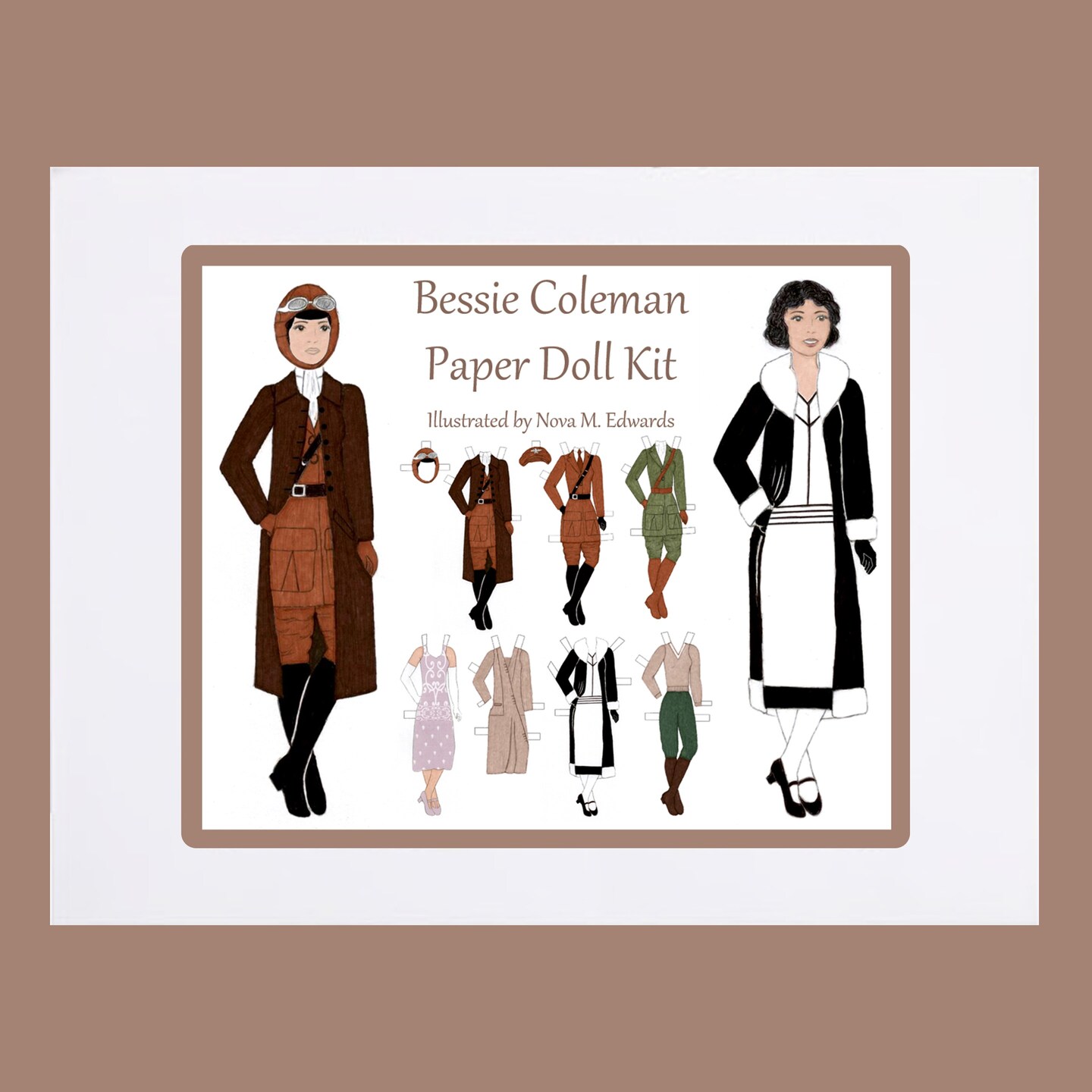 Bessie Coleman Paper Doll Kit Aviator Black History Women's History