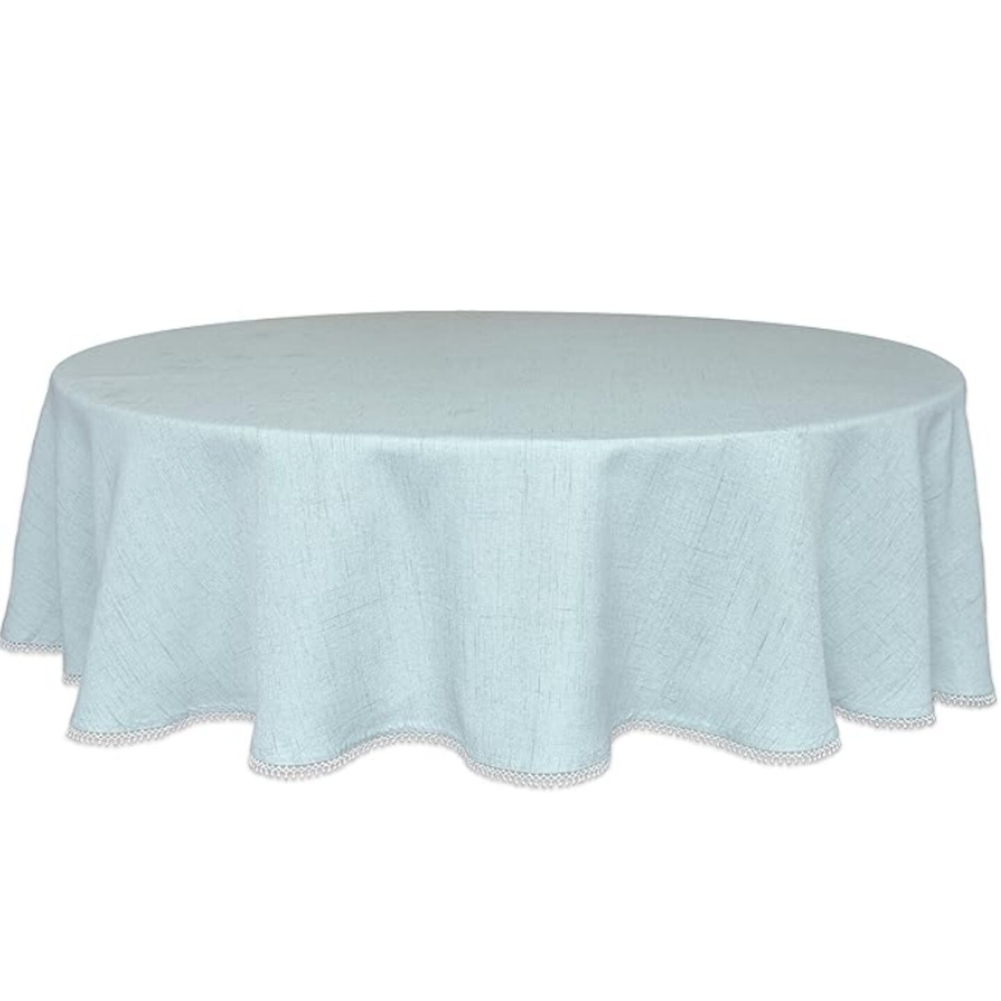 Lenox French Perle Solid Tablecloth, Ice Blue - 70"W x 70"L Round