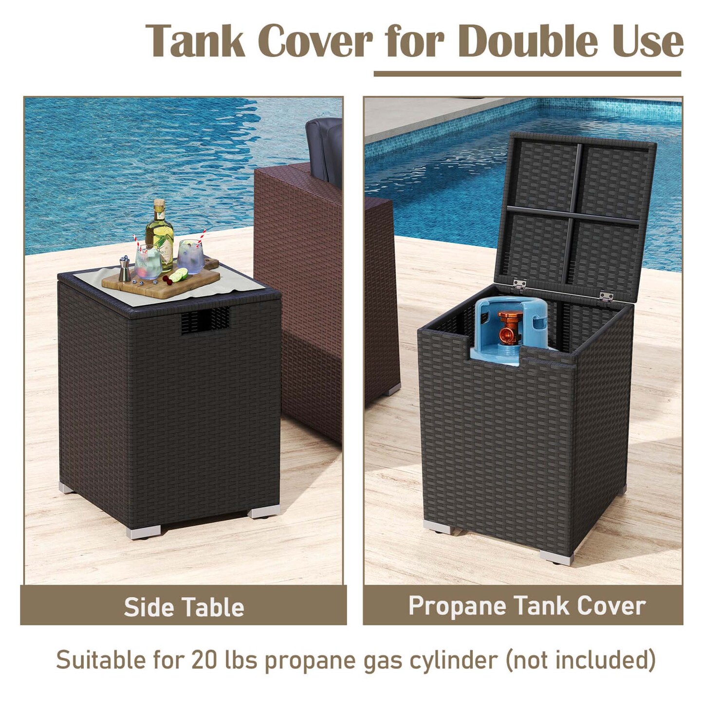 Costway 12 PCS Outdoor Furniture Set with 32" Fire Pit Table and Propane Tank Cover
