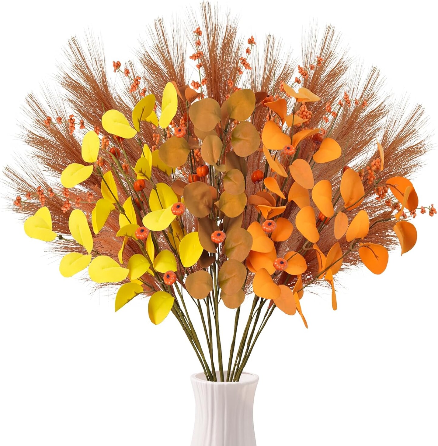 12Pcs 27.5&#x22; Artificial Fall Flowers Bouquets