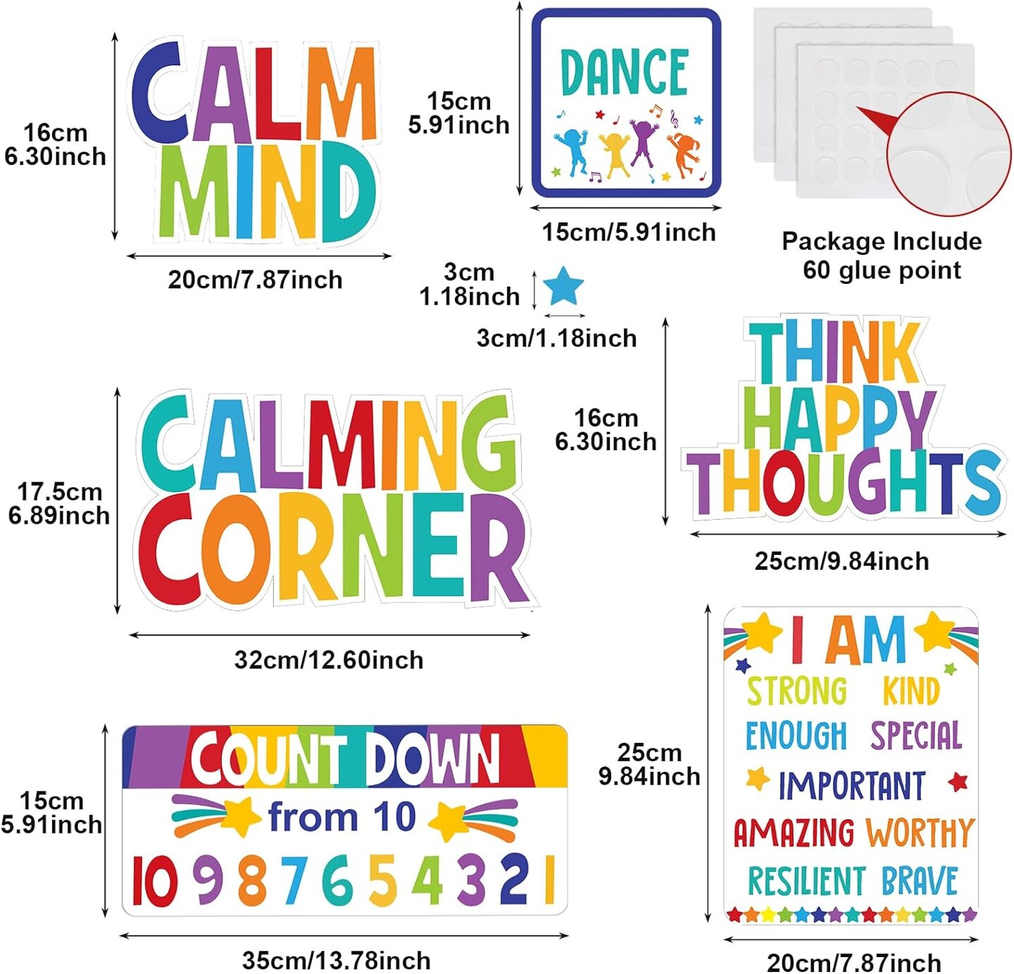 Calm Down Corner Bulletin Board Set for Classroom (Bright Colors)