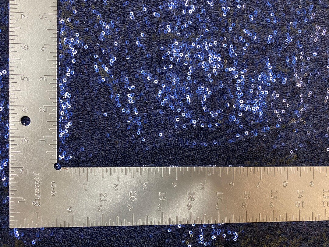 1 Yard 3mm Mini Shiny Sequins on Poly Spandex Mesh Fabric Sparkly Stretch 58"-60" Width