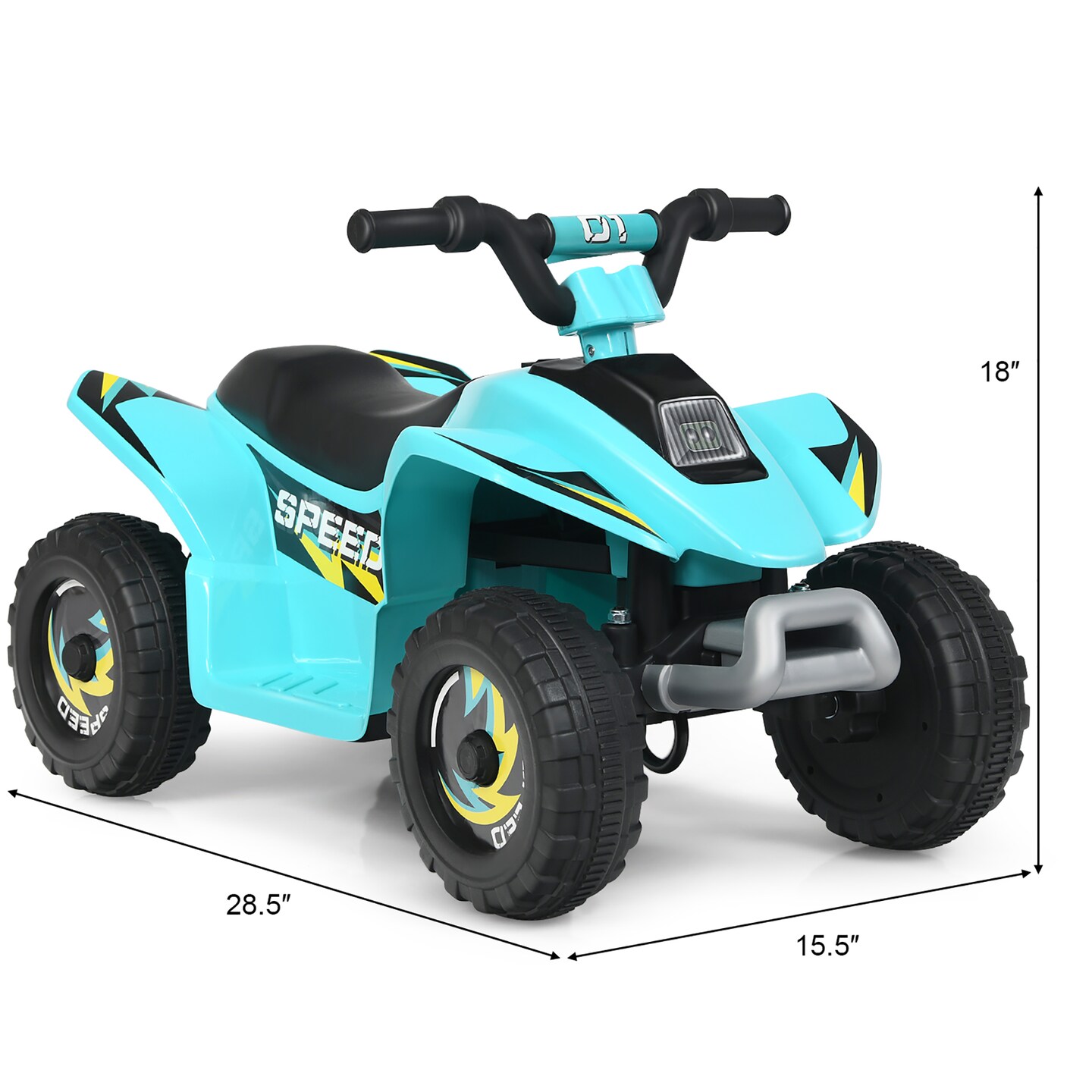 Costway 6V Kids Electric Quad ATV 4 Wheels Ride on Toy Toddlers Forward & Reverse White/Black/Blue/Red