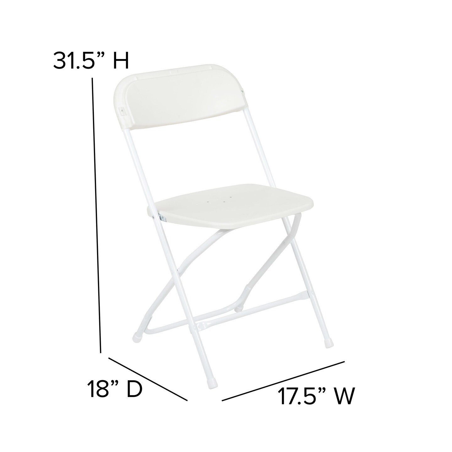 Emma and Oliver Plastic Folding Chair - 4 Pack 650LB Weight Capacity