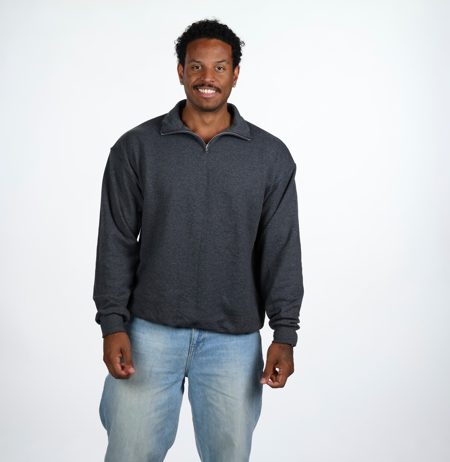 Unisex NuBlend® Quarter-Zip Cadet Collar Sweatshirt - 8 oz., Color