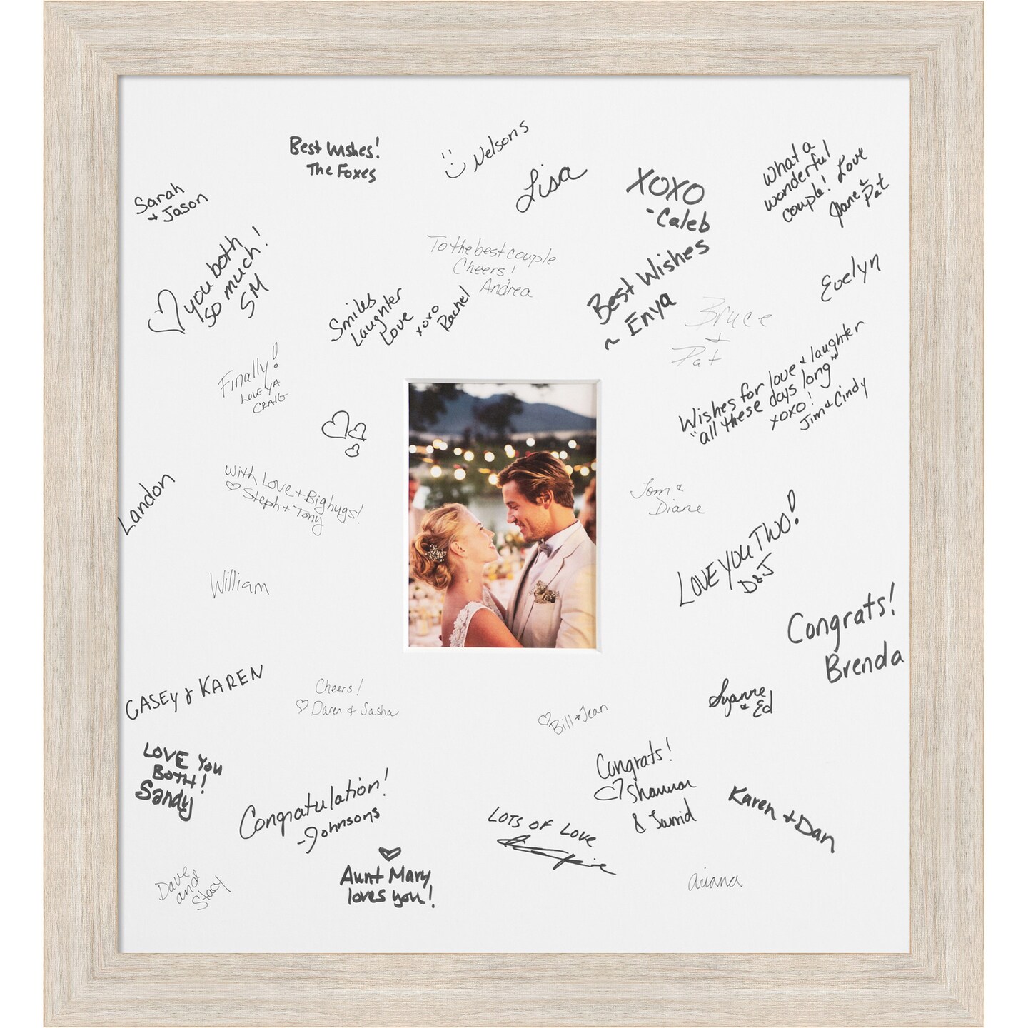 Hardwood Signature Mat Picture Frame, Photo Frame Wedding Guest Book Alternative, Autograph Picture Mat for Signature Board, Wedding Celebrations Graduations Support Encouragement or Retirement