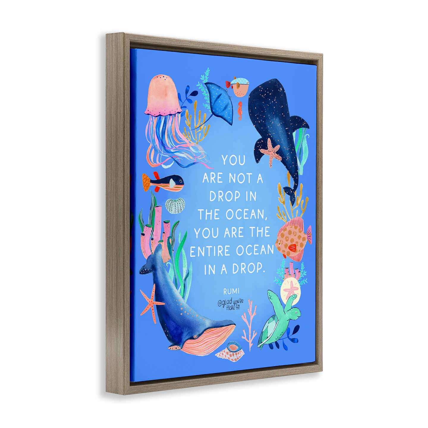 Stupell Industries Entire Ocean In A Drop Floating Frame, design by Glad You're Here Co.