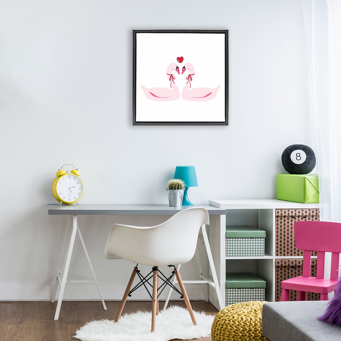 Stupell Industries Romantic Love Swans Floating Frame, design by Lucille Price