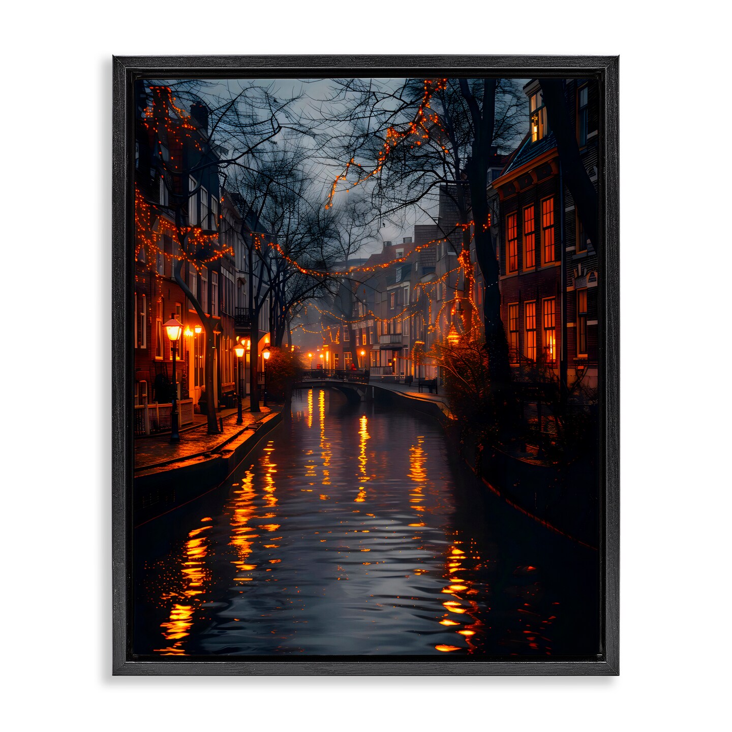 Stupell Industries Street Lamp Canal View Floating Frame, design by Creative Studio