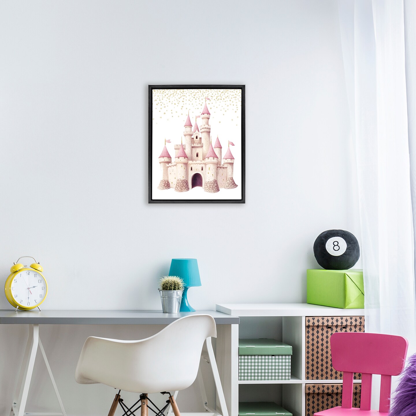 Stupell Industries Princess Dreams Castle Floating Frame, design by Christine Simpson Art