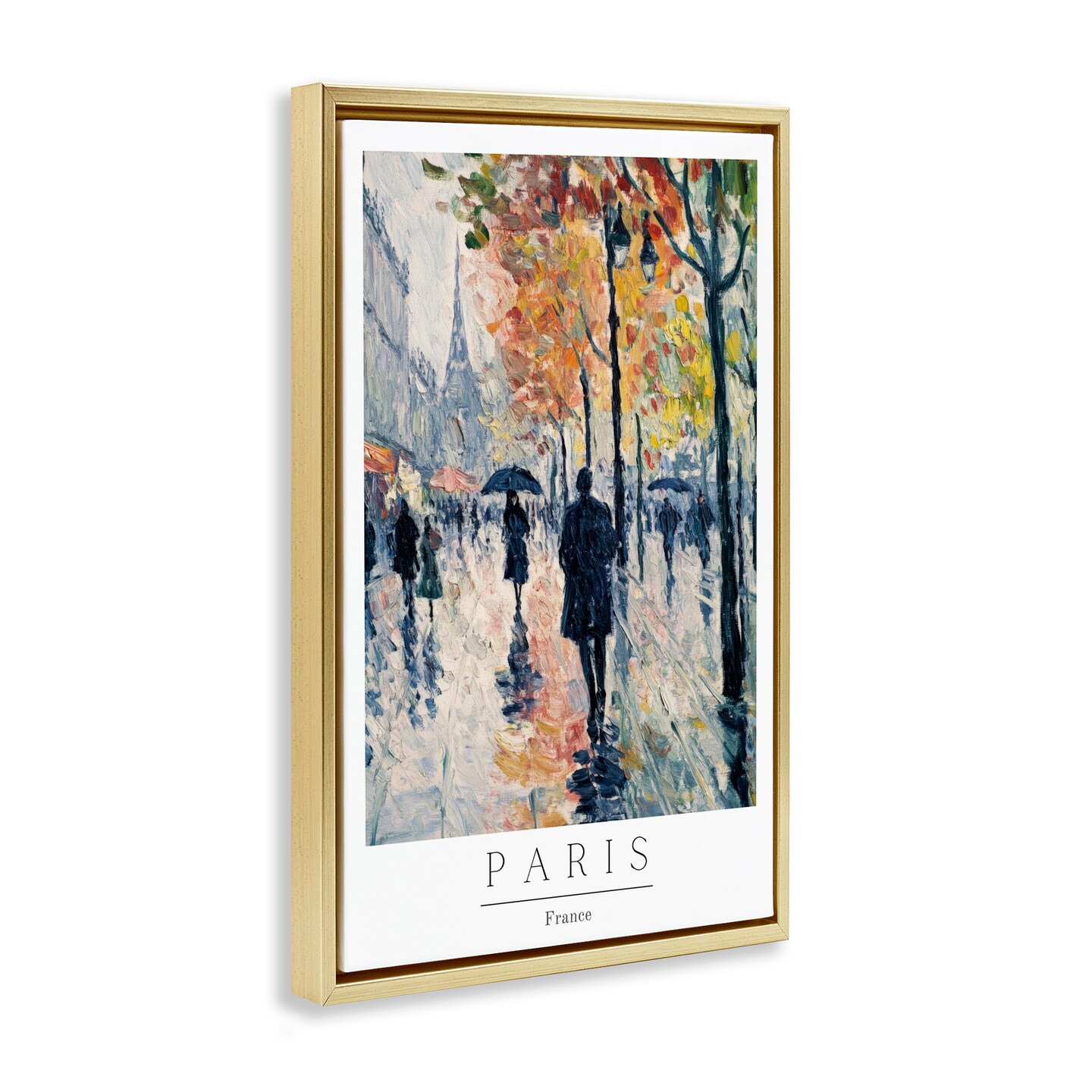 Stupell Industries Autumnal Paris Street Scene Floating Frame, design by Petal Prints Design