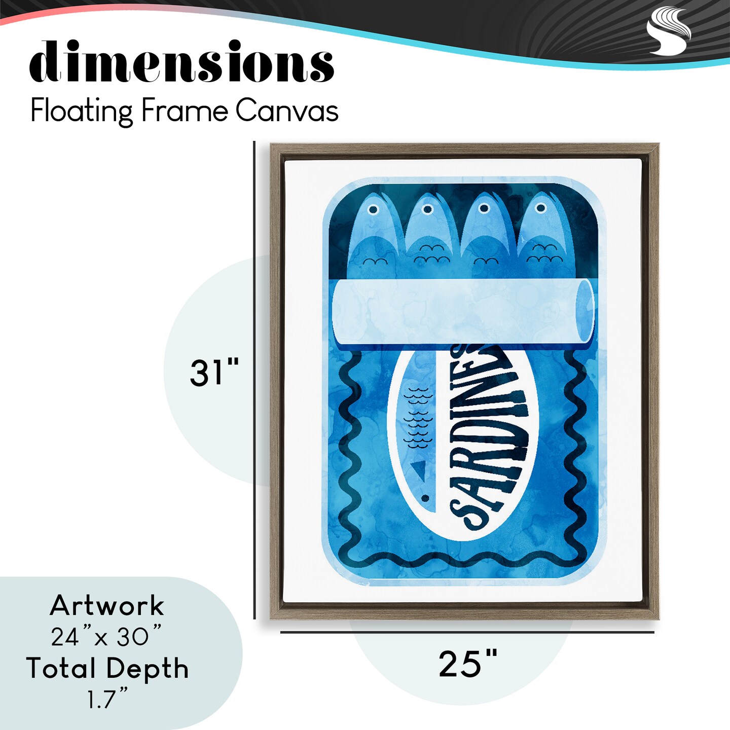 Stupell Industries Retro Blue Sardine Tin Floating Frame, design by Daphne Polselli