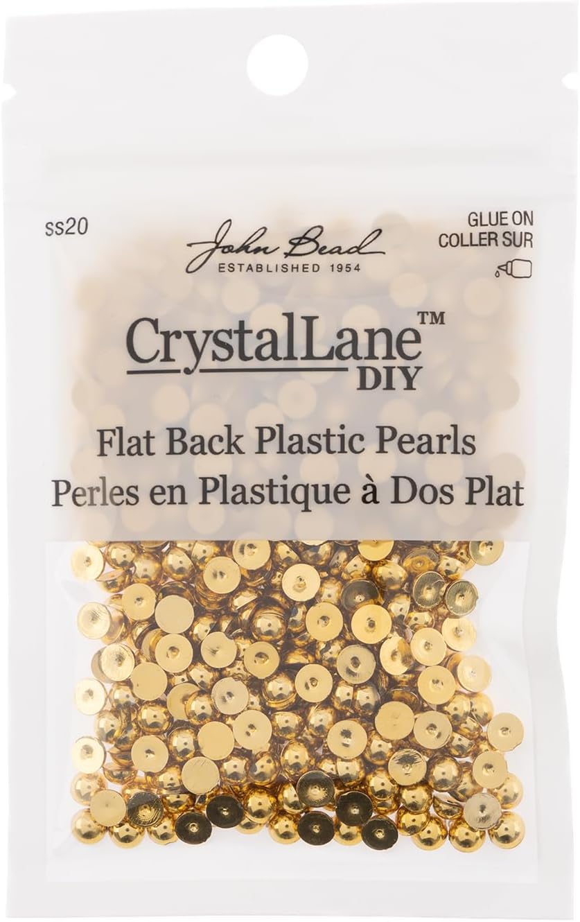Crystal Lane DIY SS20(5mm) Plastic Pearl Flatback Rhinestones, 575pcs