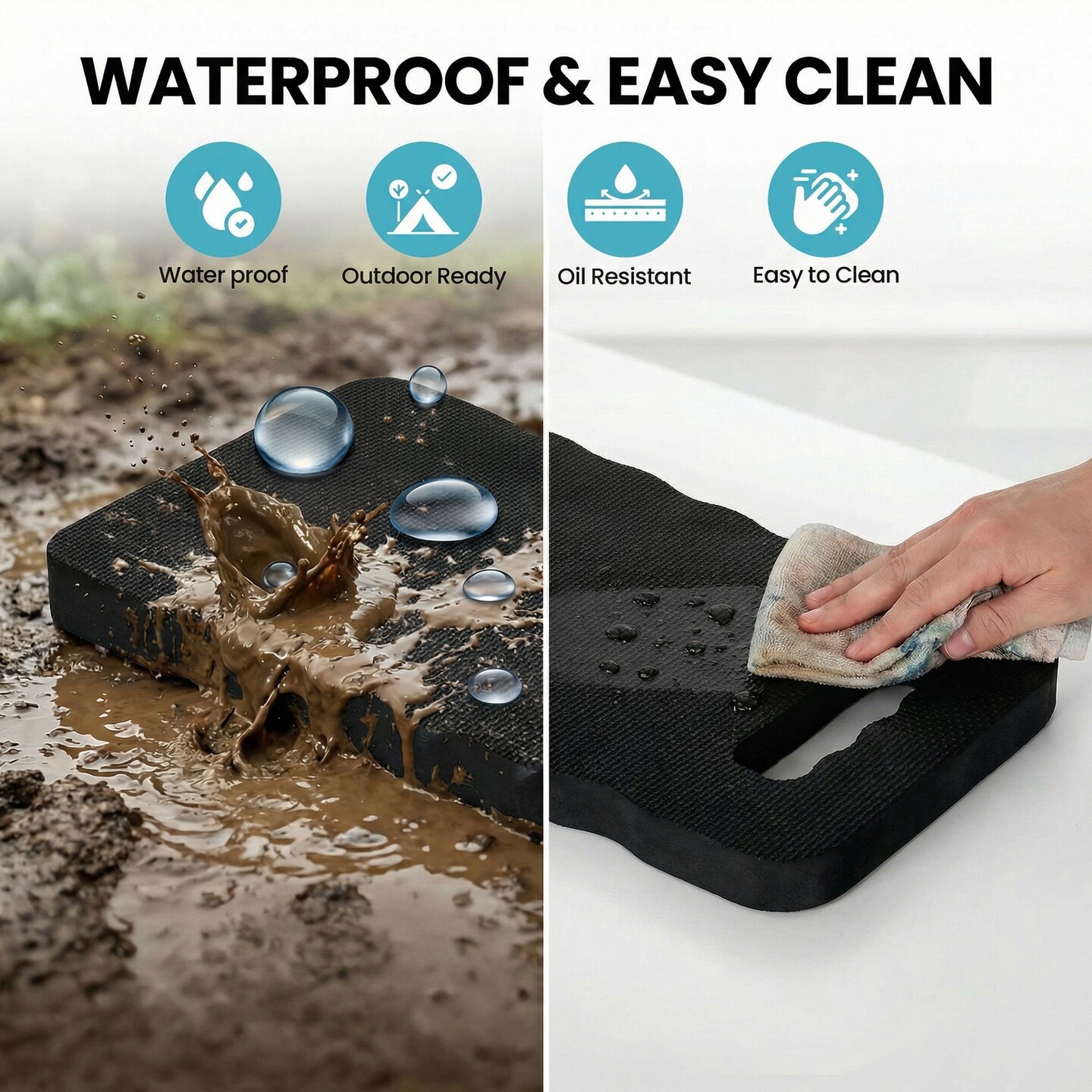 Gardenised Extra Thick Large Foam Kneeling Pad for Gardening Workout Yoga and Exercise Soft Comfortable Knee Cushion Mat for Floor Work Cleaning Yard Tasks and Home Projects