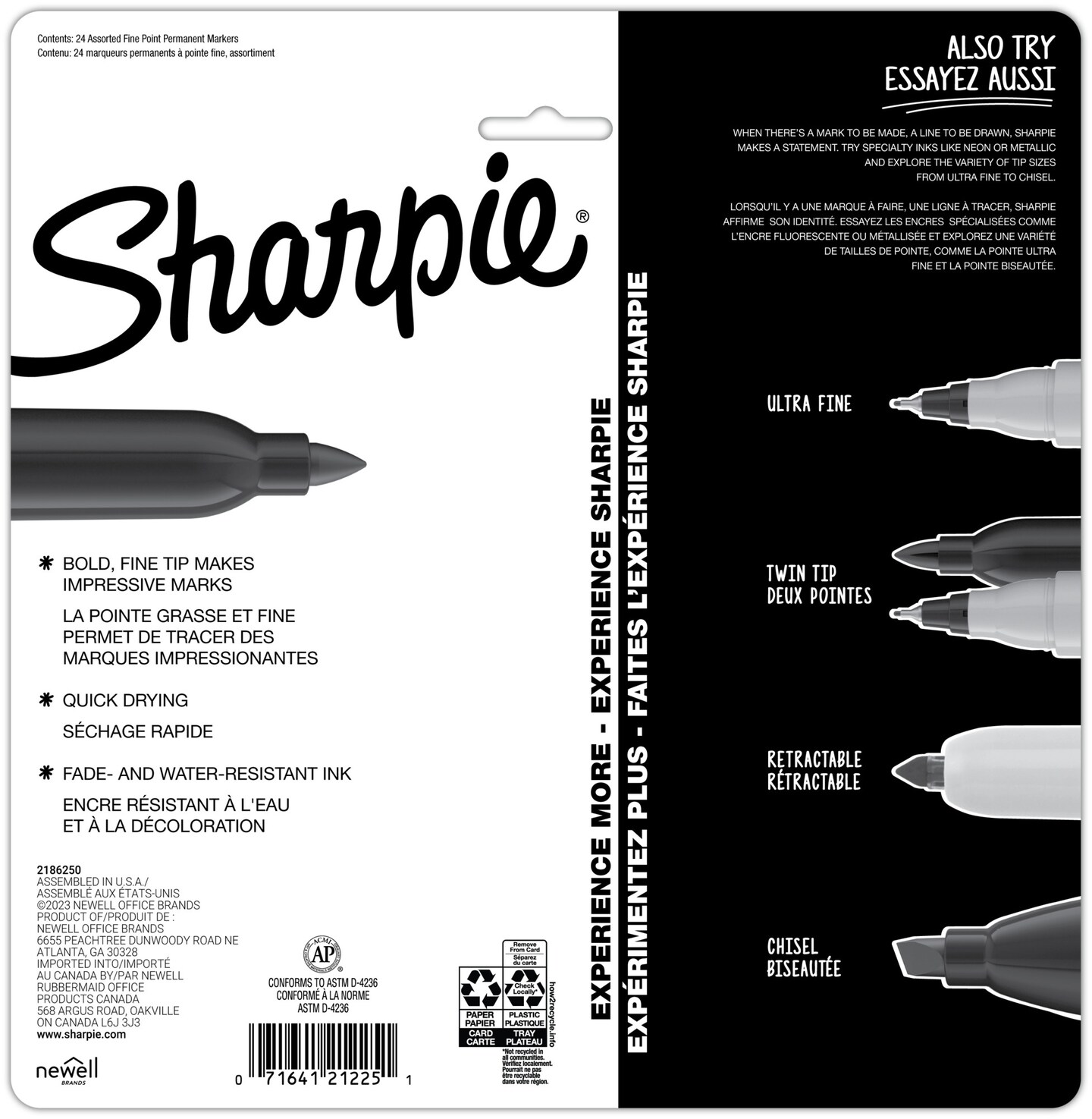 Sharpie Glam Pop Fine Point Permanent Markers 24/Pkg-Assorted