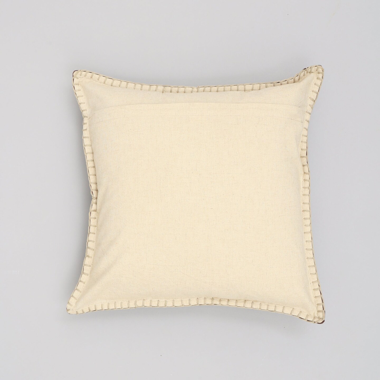 Stonewashed Cotton Velvet Throw Pillow – 18"x18" Decorative Cushion with Handstitched Edges