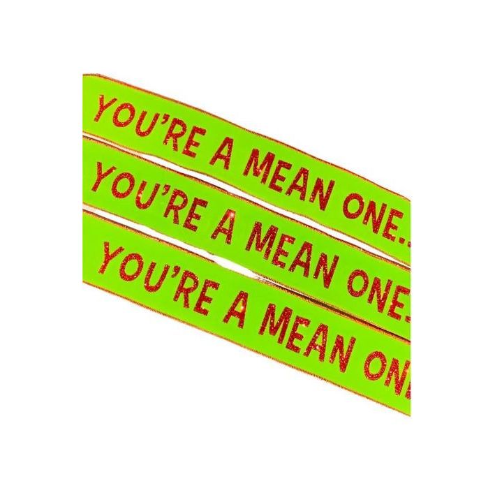 2.5&#x22; Your A Mean One Ribbon: Lime Green (10 Yards)