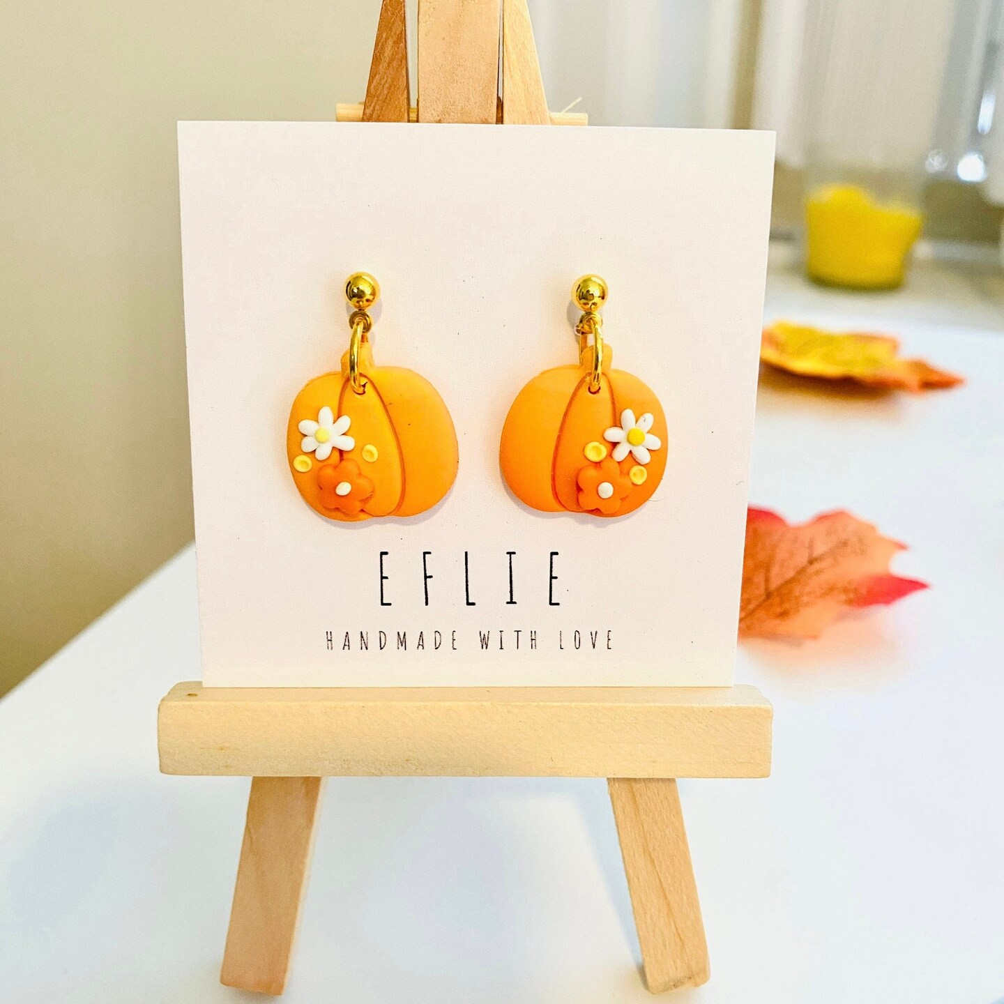 Halloween Acrylic Cute Wizard Hat Pug Dog Earrings - Pumpkin Puppy Dangle Earrings For Dog Lovers - View #4