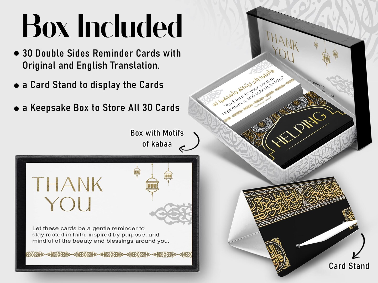 Ramadan gifts islamic quranic verses cards (30 Daily Reminders) - islamics gift for women - muslim gifts for men - ramadan decorations for home 2026 - ramadan dua cards - eid gift islamics decor