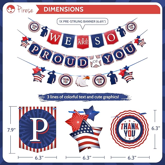 We Are So Proud of You Banner, Army Party Decorations, Police Party Decorations, Air Force Party Decorations, US Navy Party Decorations, Welcome Home Banner Military Birthday Party Decorations