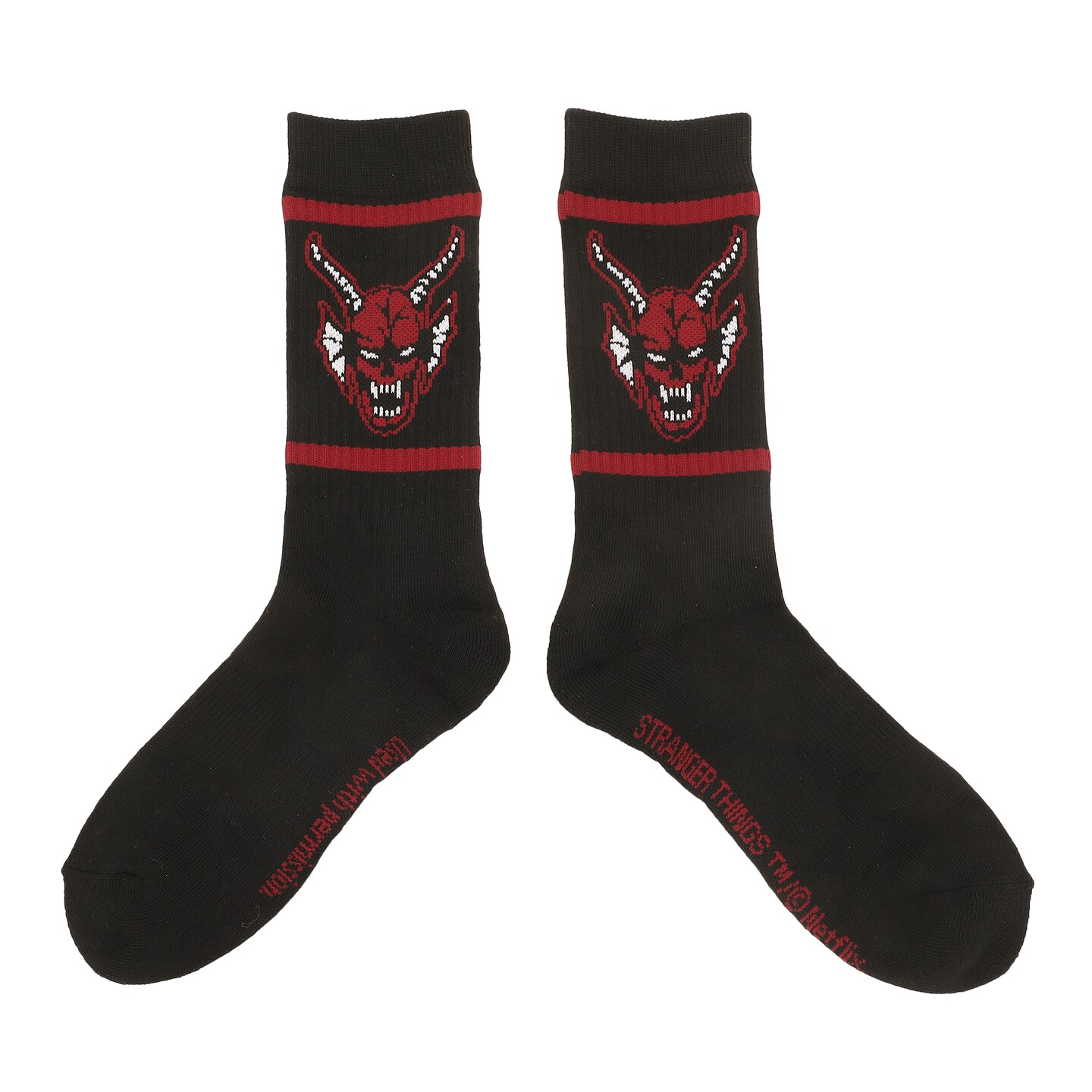Stranger Things Hellfire Club Stripes Mens Athletic Crew Socks