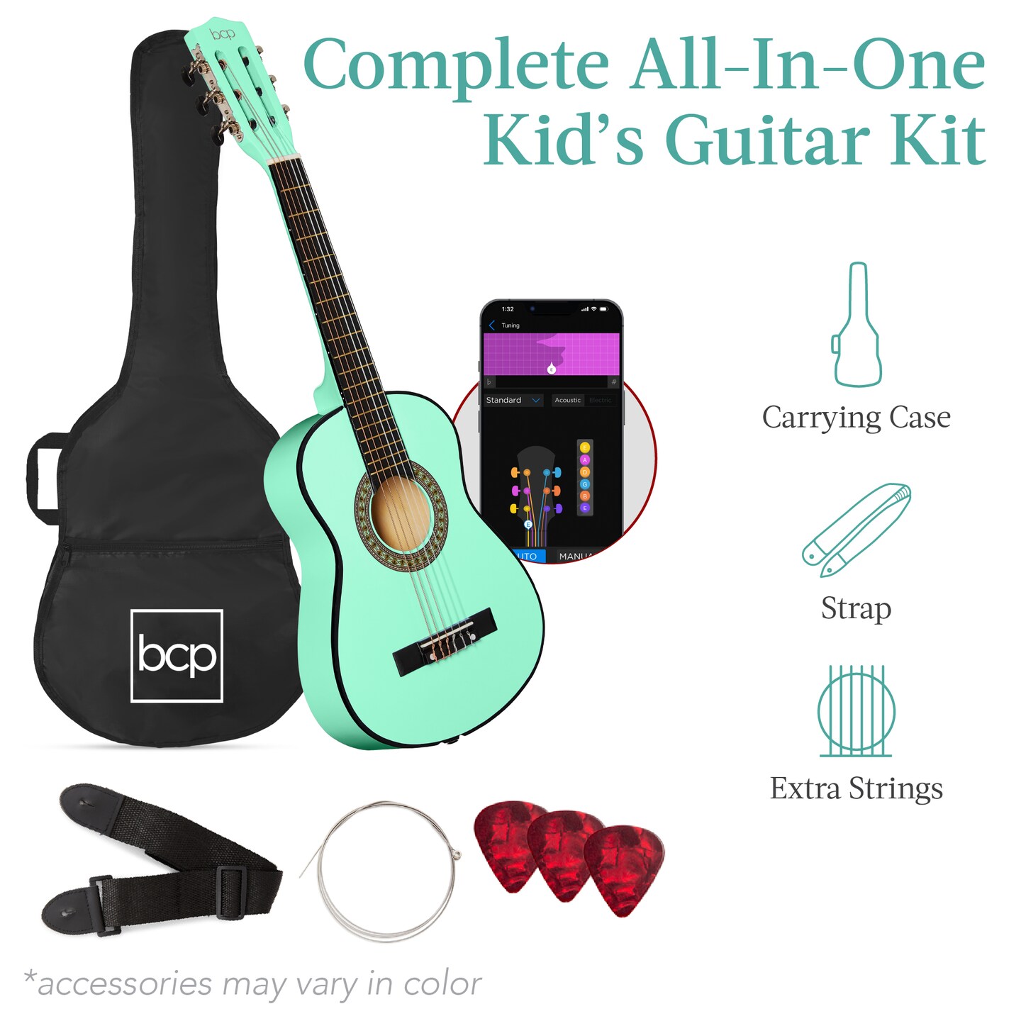 Best Choice Products 30in Kids Acoustic Guitar Beginner Starter Kit with Strap, Case, Strings