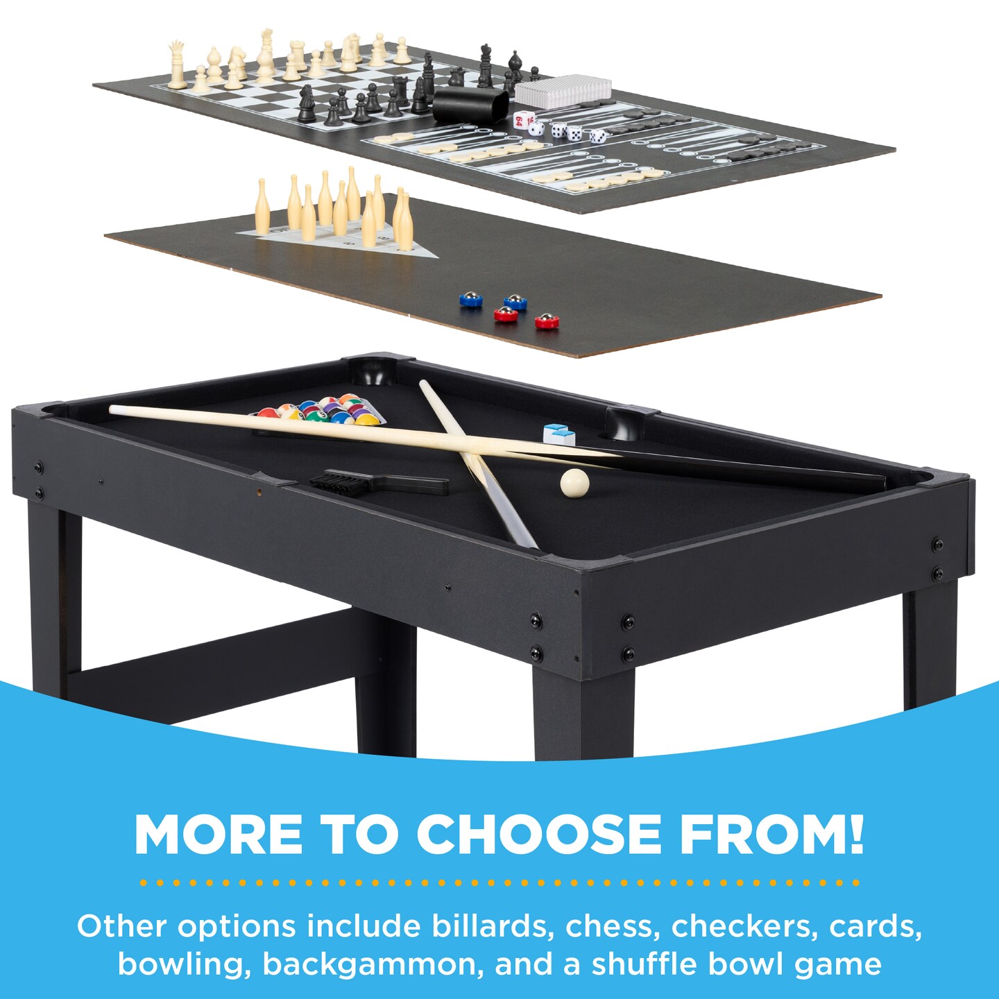 Best Choice Products 2x4ft 10-in-1 Combo Game Table Set w/ Hockey, Foosball, Pool, Shuffleboard, Ping Pong