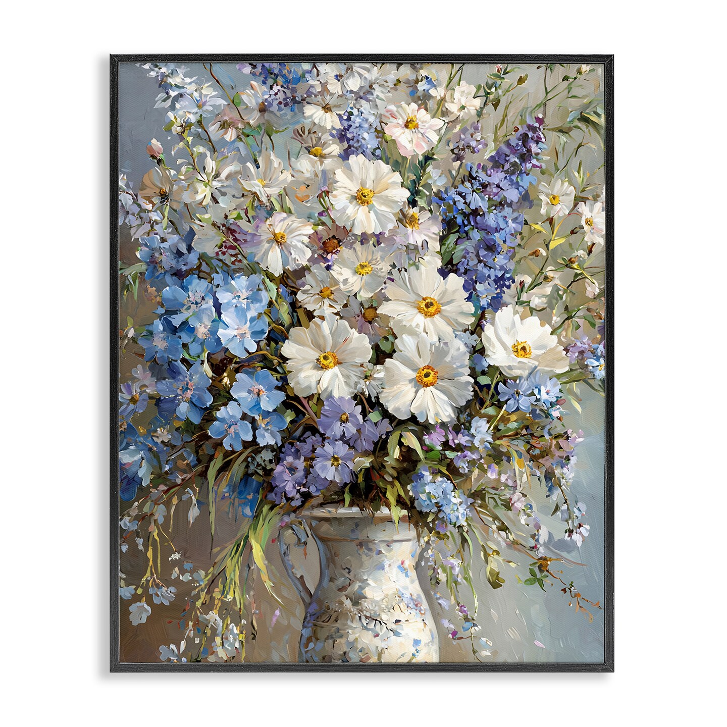 Stupell Industries Flowers in Chinoiserie Vase Framed Giclee Design by Franklyn Gregory