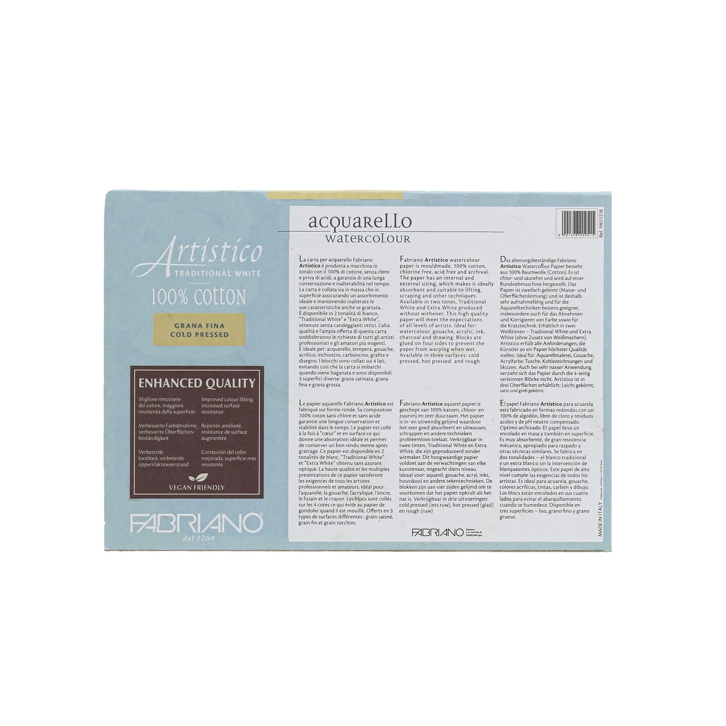 Fabriano Artistico Traditional White Watercolor Block, 140 lb./300 gsm