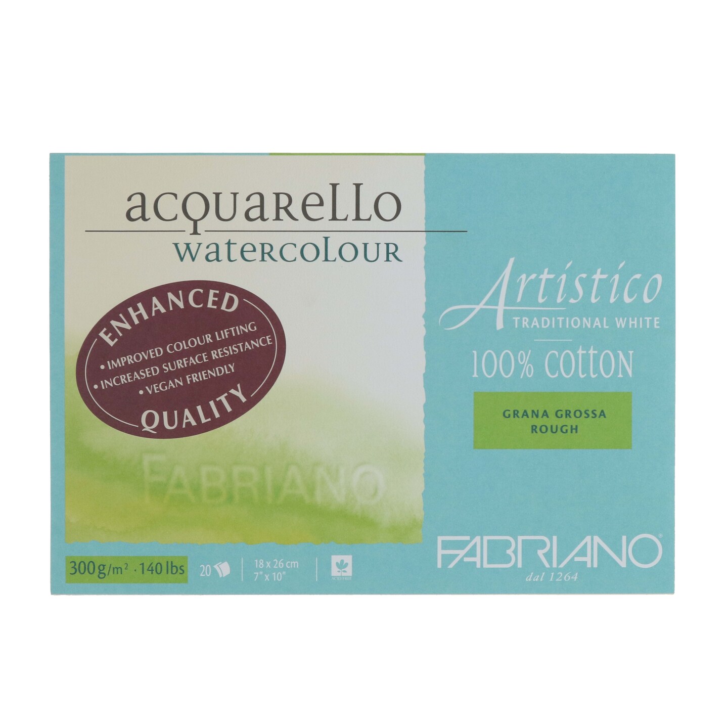 Fabriano Artistico Traditional White Watercolor Block, 140 lb./300 gsm