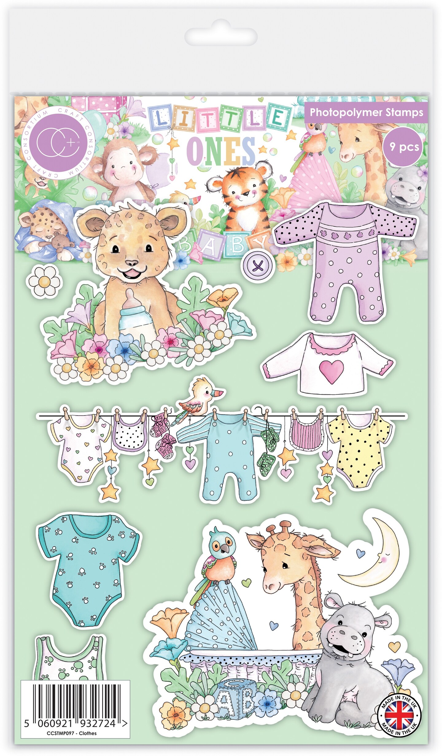 Craft Consortium Little Ones Photopolymer Stamp Set-Clothes