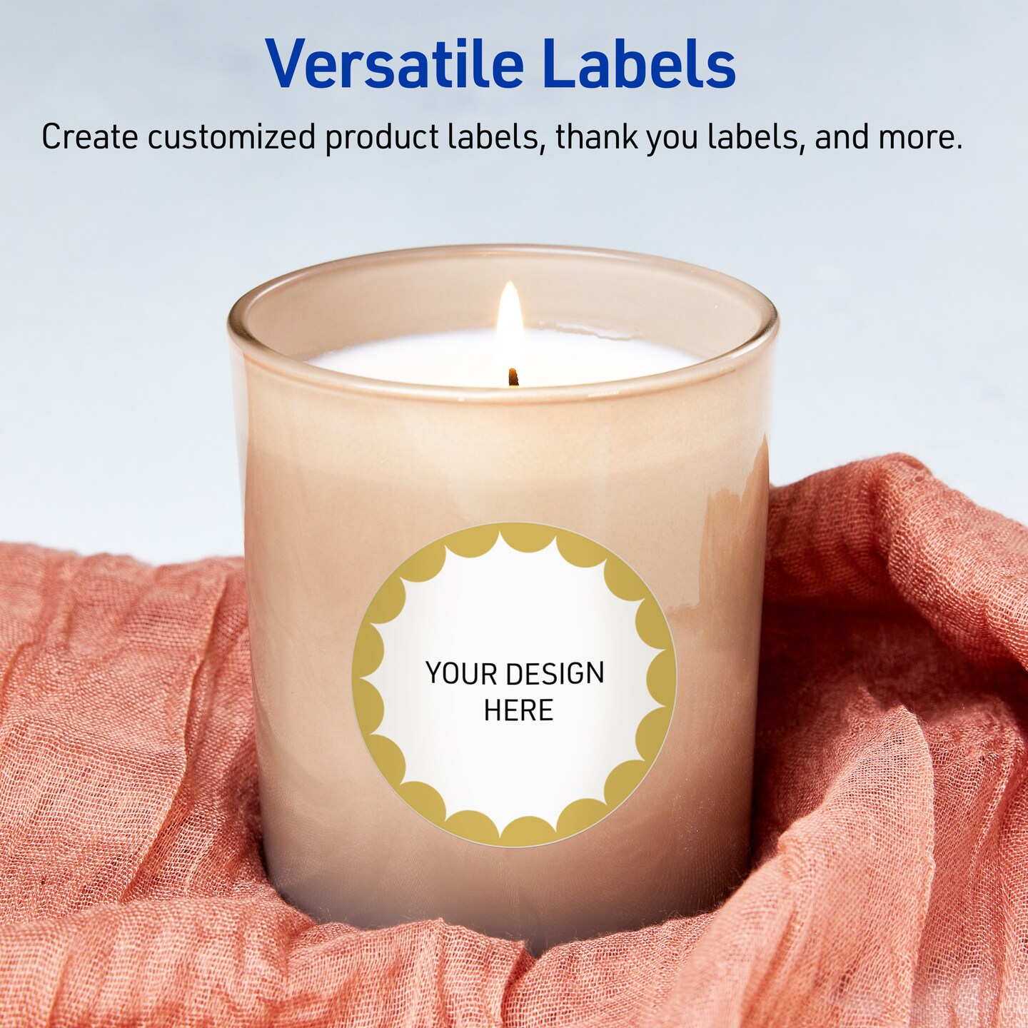 Avery Printable Round Labels, Gold Edge Dots, 3&#x22; Diameter, Matte White Round Labels, Permanent, Laser/Inkjet, 60ct, Great for Product Labels