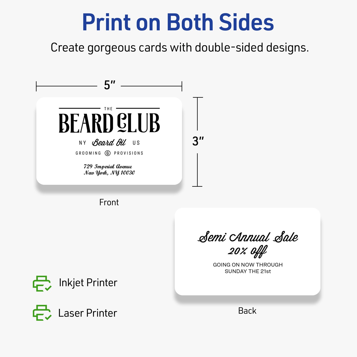 Avery Matte White Index Cards, 3" x 5" Rectangle Rounded Corners