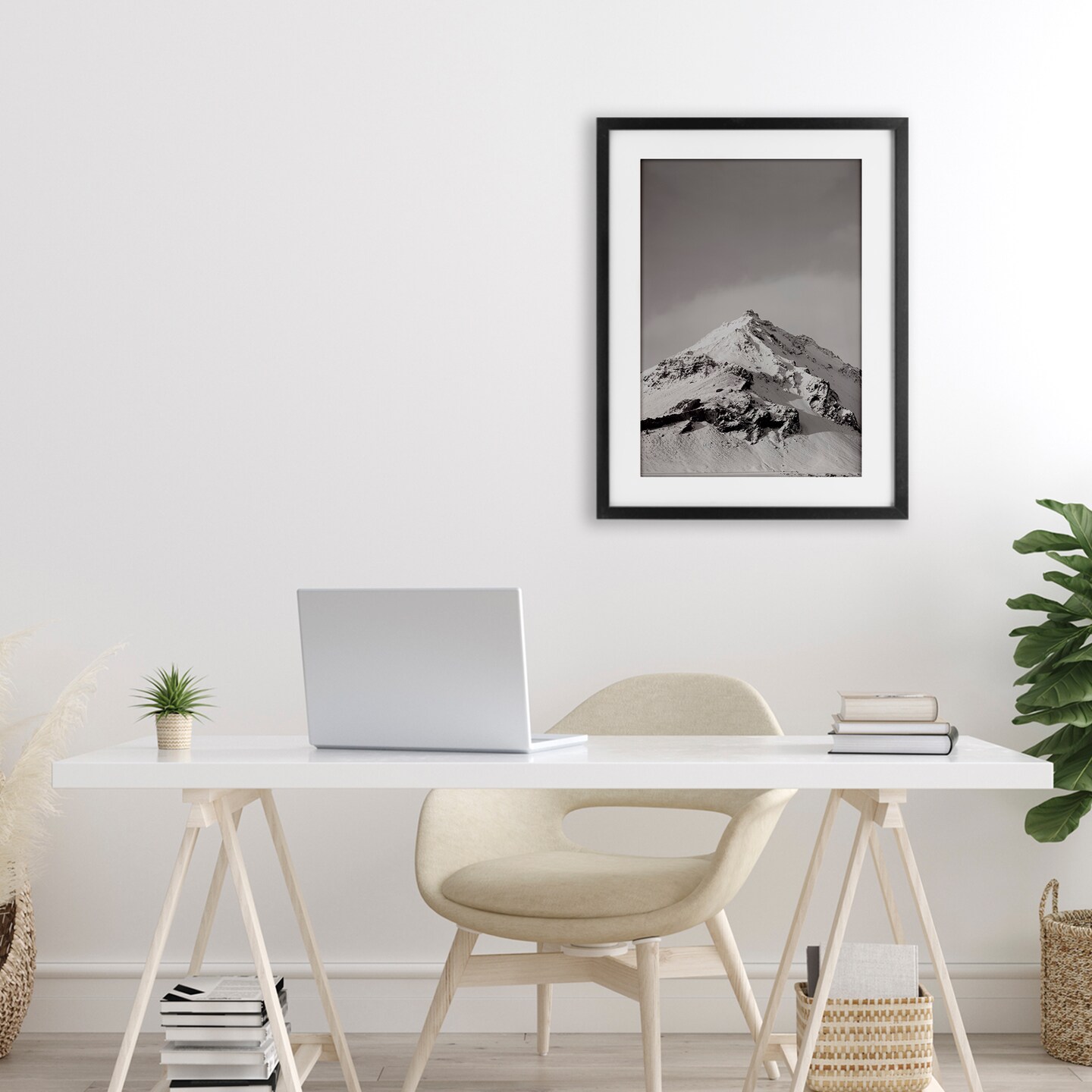 Stupell Industries Icy Mountain Peak Iceland Black Framed Print Under Glass, design by Jade Sharp Photo