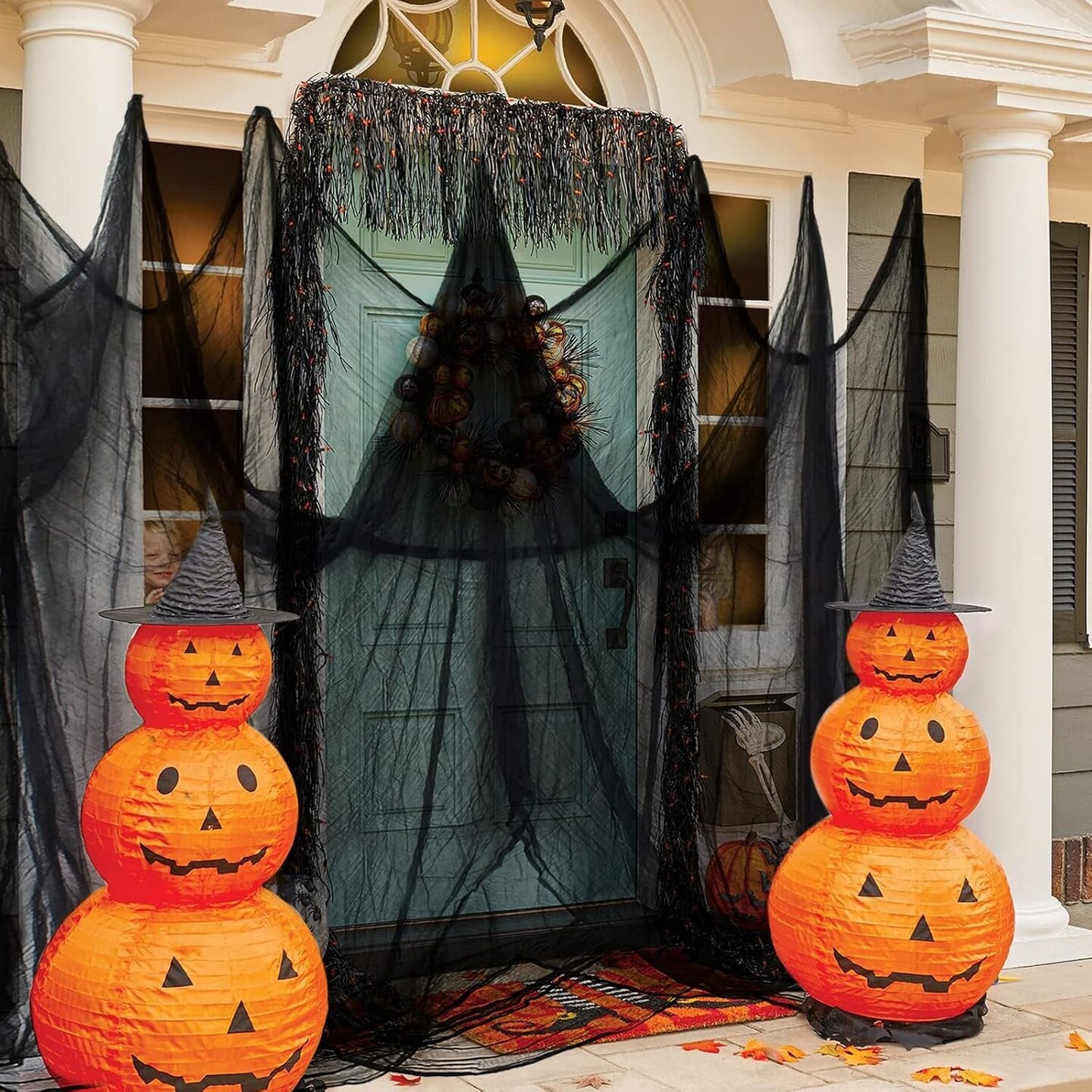 9 Pack Black Halloween Creepy Cloth 30 X 75 Inch Halloween Decoration Spooky Scary Gauze Cloth Black Cheesecloth for Halloween Party Supplies Outdoor Yard Home Wall Doorways