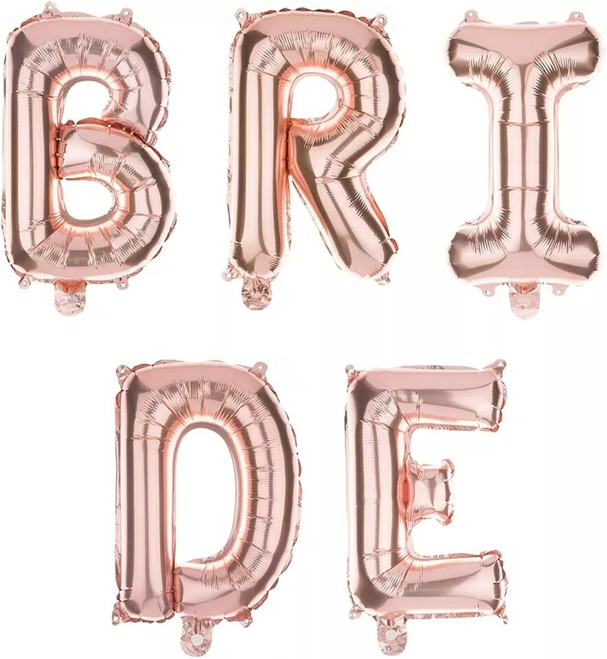 Bride Letter Balloons Bachelorette Party Decoration Bridal (35 inch Rose Gold)