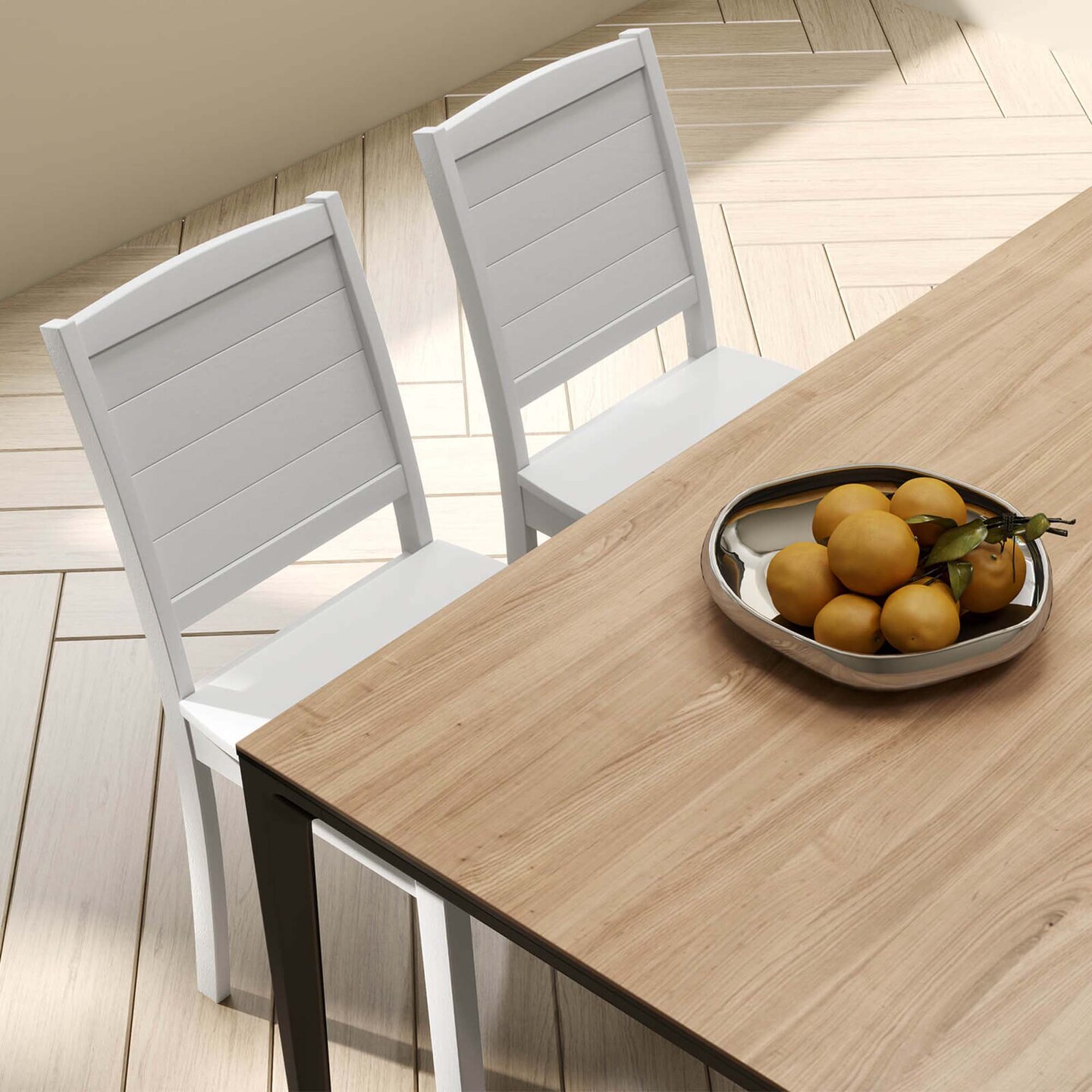 Costway Armless Wood Dining Chair Set of 2 with Rubber Wood Legs Curved Backrest Kitchen White/Black