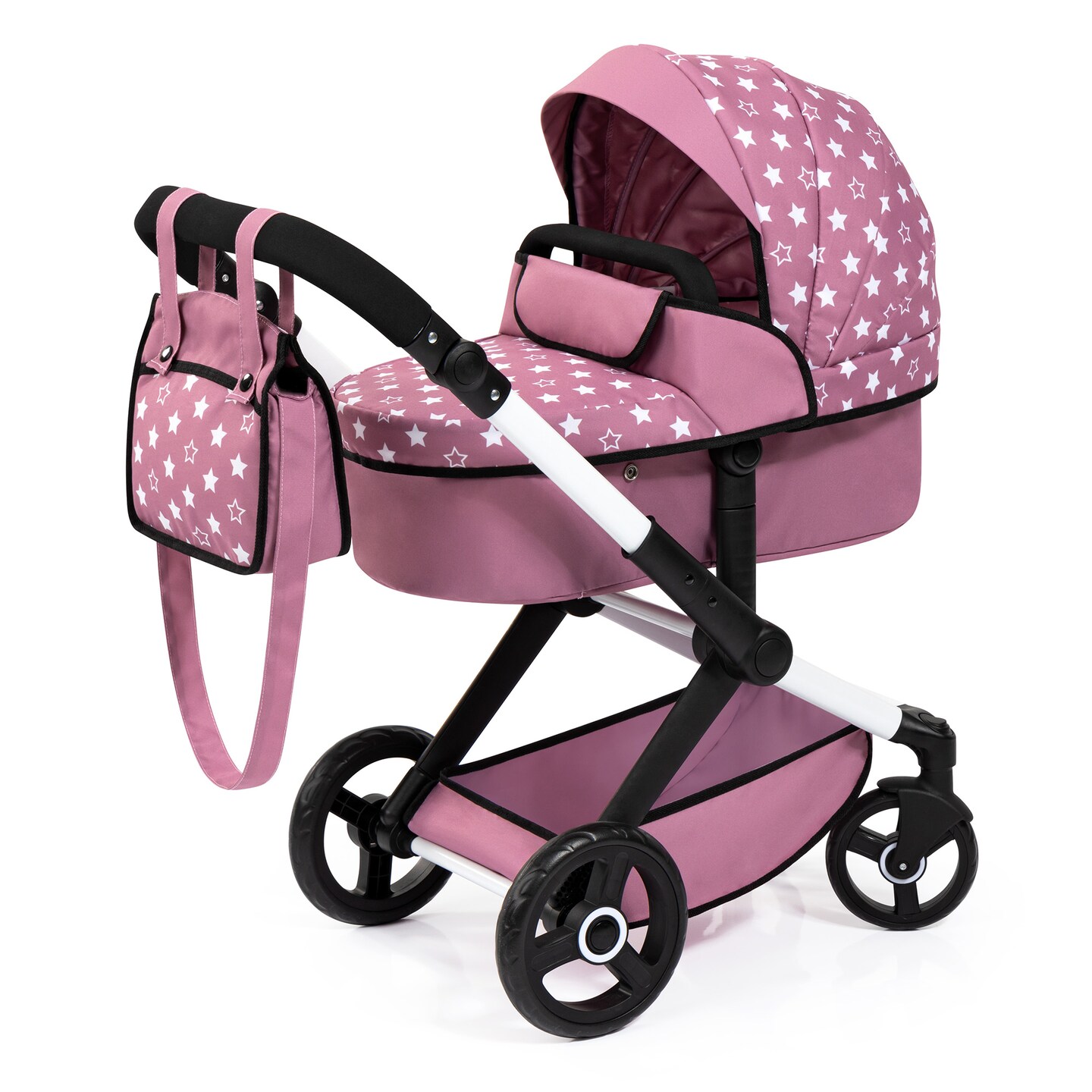 Bayer Design Dolls Xeo Pram Pink White Stars Dolls Up To 18