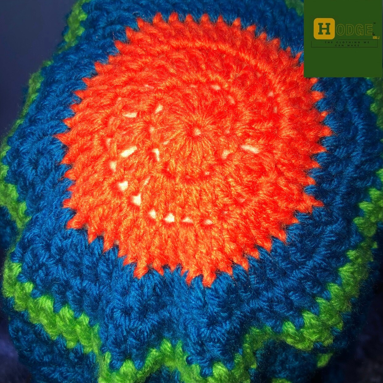 Big Blue Granny Square Ruffle Hat-Crochet | MakerPlace by  display picture 1