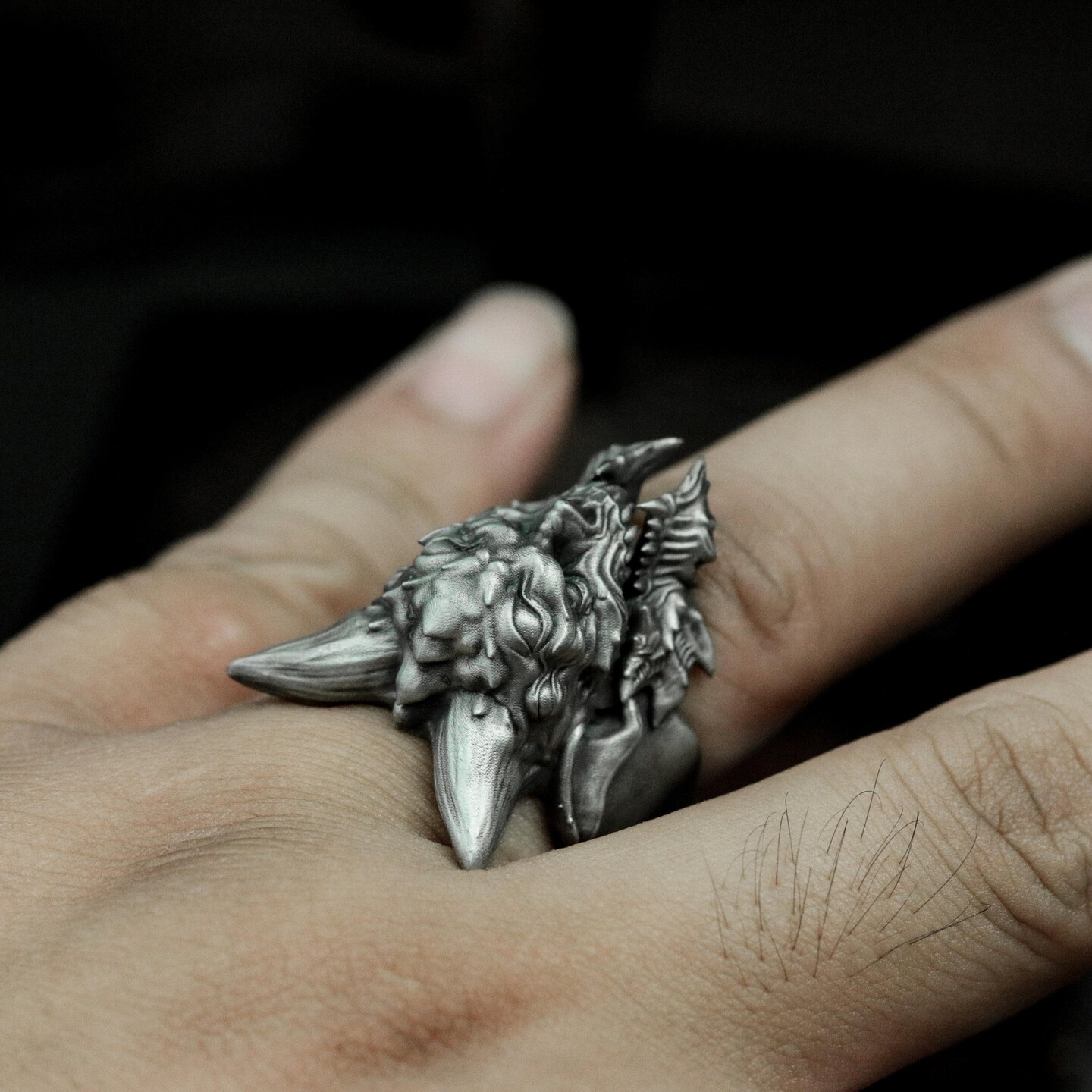 Demon Face Ring - 925 Silver Handmade | MakerPlace by Michaels