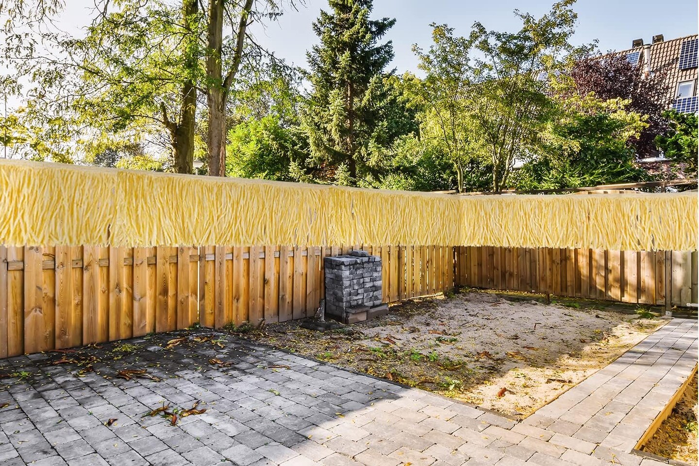 Hawaiian Grass Table Skirt - 157 x 11.8 Inch Luau Grass Raffia Fringe Banner