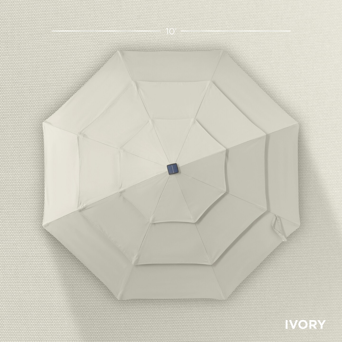 Best Choice Products 10ft 3-Tier Solar Patio Umbrella w/ 24 LED Lights, Tilt Adjustment, Easy Crank