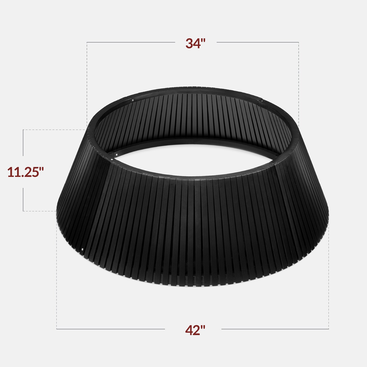 Best Choice Products 42in Christmas Tree Collar, Solid Wood Slatted Tree Skirt Holiday Accessory for Home